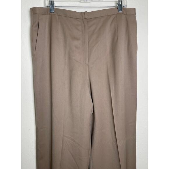 Talbots Women's Stretch High Rise Wool Pants Tan 16 Academia Quiet Luxury Preppy - Picture 5 of 14